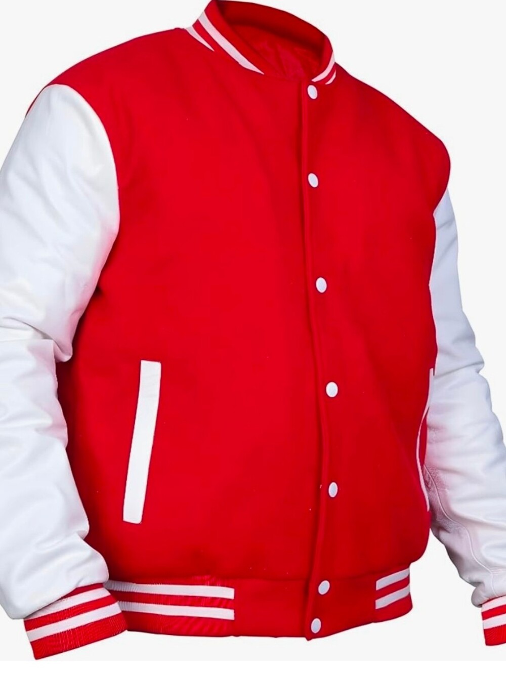NIB Genuine Leather Wool Varsity Bomber Jacket Mens XL/XXL